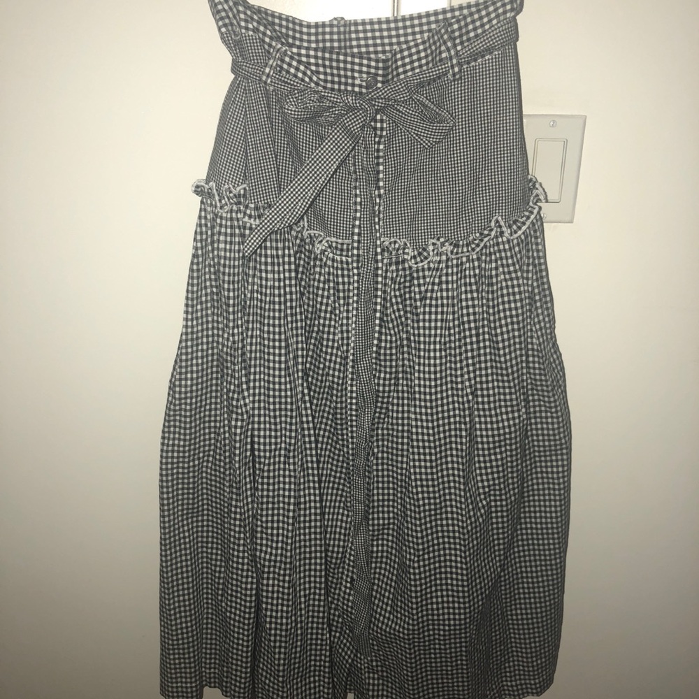 Nicolas gingham midi skirt with belt US2/ AU6